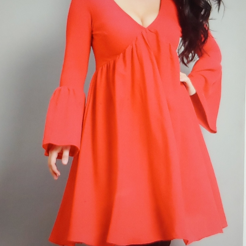 Red chiffon dress